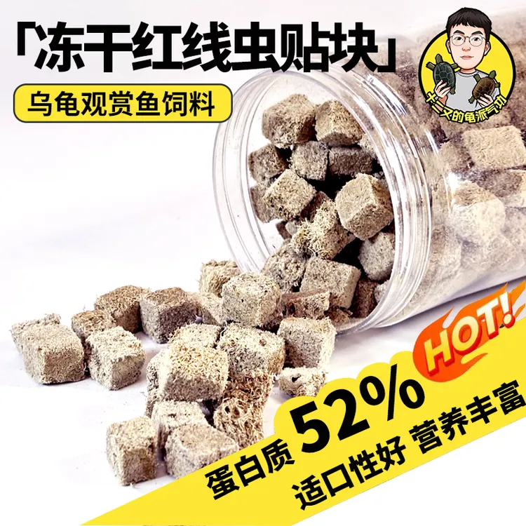 十二又冻干红线虫水蚯蚓贴块乌龟饲料孔雀鱼食鱼粮热带小型鱼金鱼