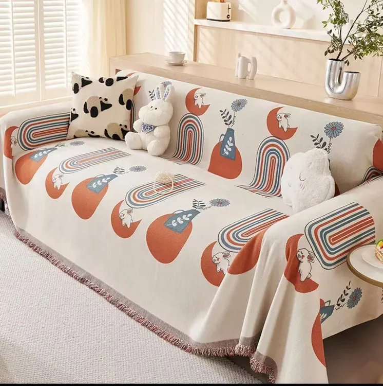 【抱月兔】雪尼尔百搭沙发巾防滑耐磨四季通用沙发盖巾防猫沙发垫