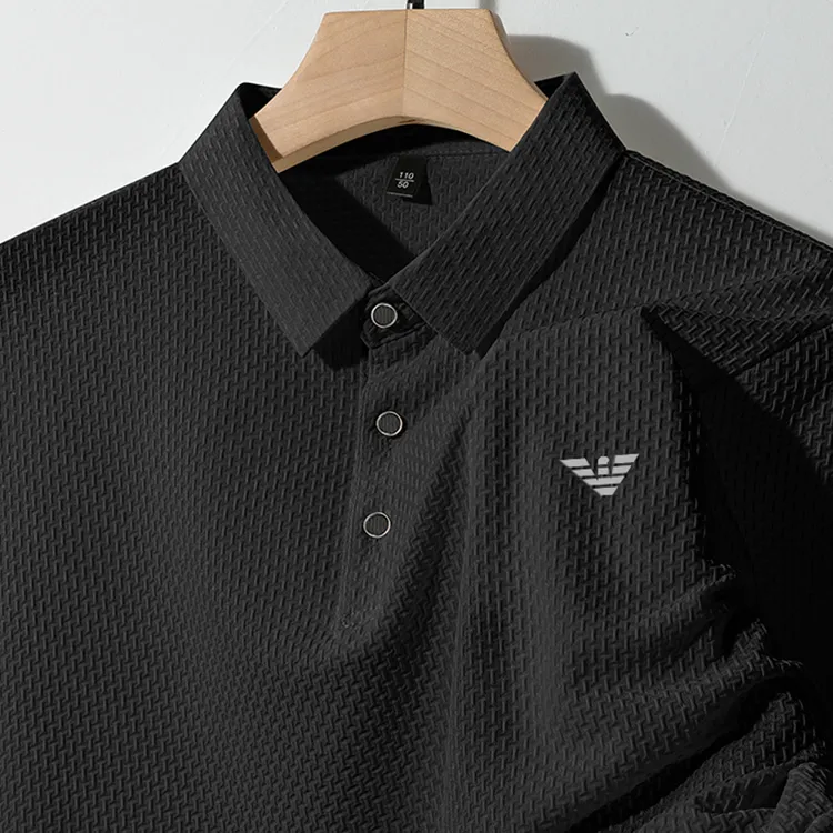 轻奢品牌夏季纯色短袖透气薄款Polo衫半袖t恤男装欧美风大码百搭