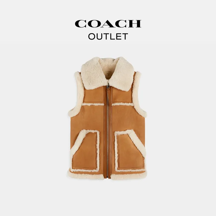 【直播专享价】COACH/蔻驰奥莱 时尚双面羊毛皮背心