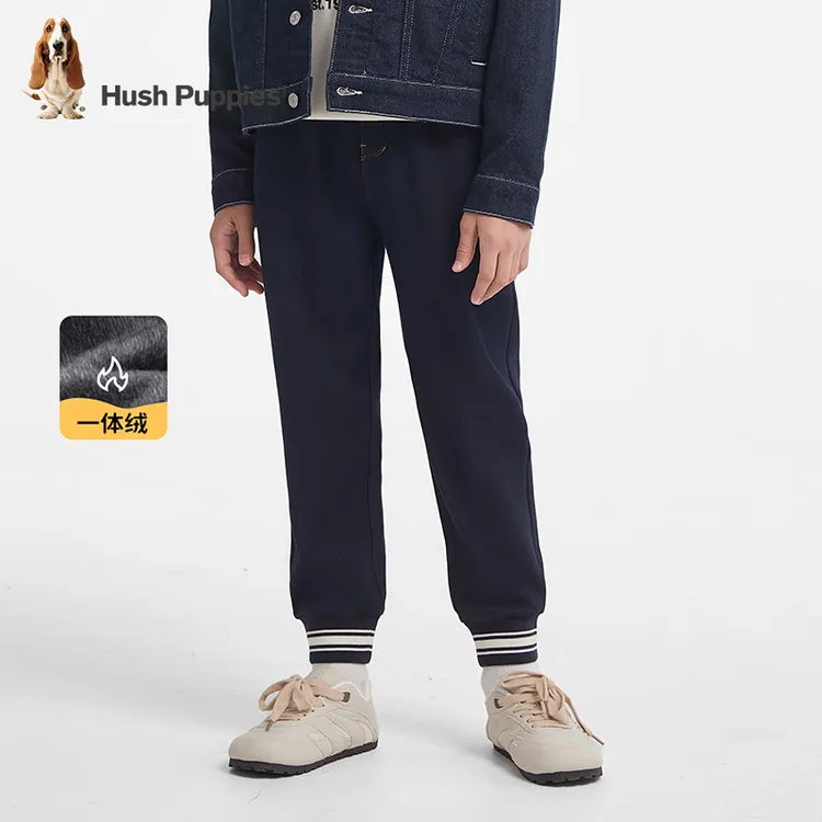 S暇步士童装新款休闲简约舒适保暖一体绒牛仔裤 HPSDBD44CK889