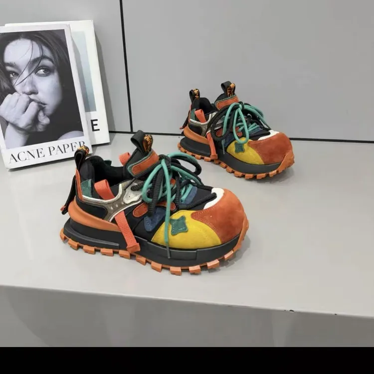 轻奢阿甘鞋女厚底休闲运动鞋2025新款秋季圆头百搭显脚小老爹鞋潮