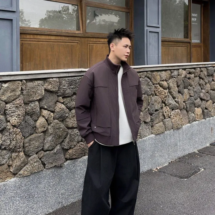 立领羽绒服外套夹克男冬季2025新款美式潮牌高端痞帅宽松羽绒衣男