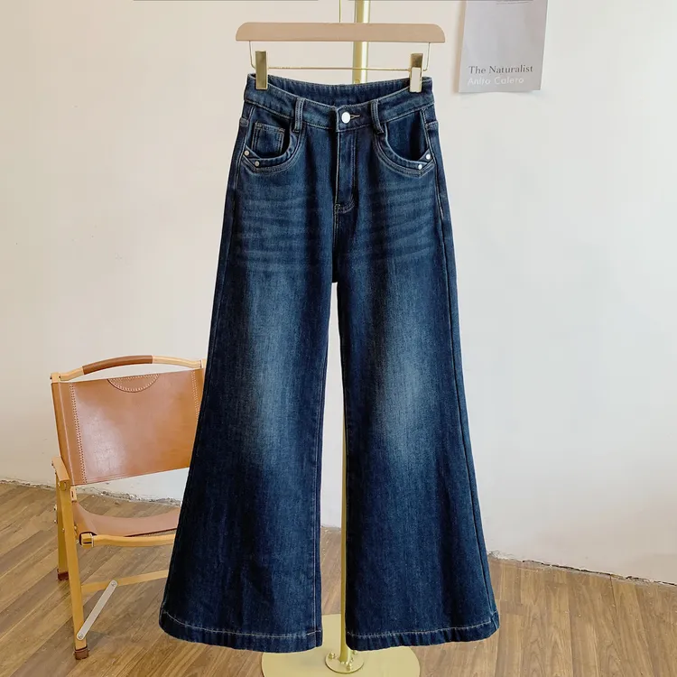 C5066加绒牛仔喇叭裤