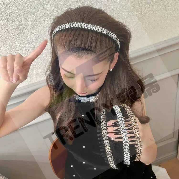 发箍带齿防滑碎发头箍高级感时尚轻奢百搭麦穗发卡批发