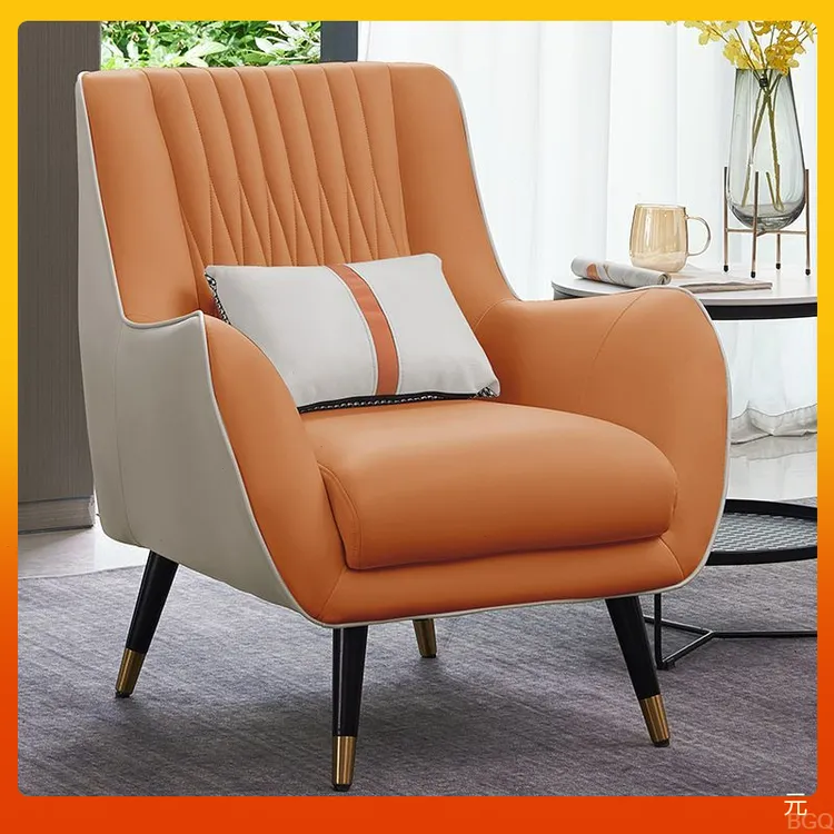 洽谈轻奢单人沙发北欧简约家用小客厅酒店休闲接待懒人组合老虎椅