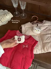 谷米熊-【88930双面穿】猫咪羽绒马甲