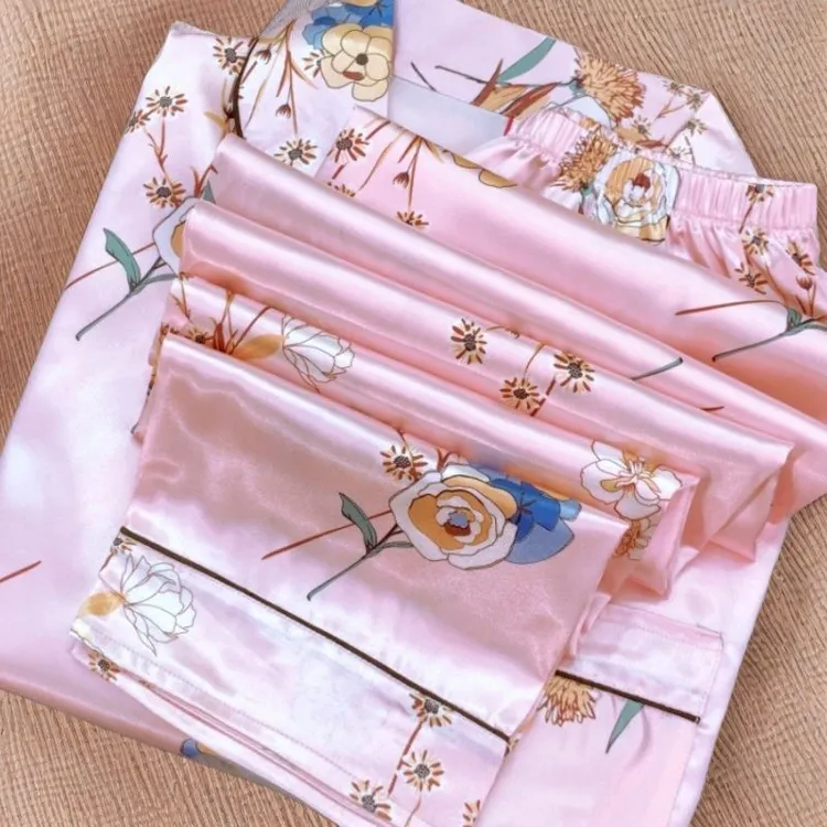 冰丝睡衣女夏季薄款短袖长裤套装2025新款薰衣草春秋款女士家居服