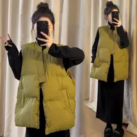 韩系百搭减龄坎肩马夹女小众气质设计感V领一粒扣A字无袖棉衣外套