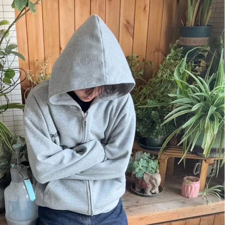 Emahe重磅连帽卫衣拉链外套春秋