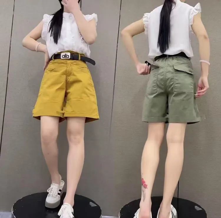 欧货2025夏季薄款水洗棉牛仔短裤女宽松休闲裤直筒五分外穿休闲裤