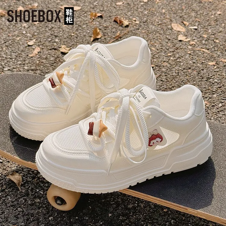 达芙妮集团旗下夏季女鞋透气小白鞋女2025新款网面鞋百搭休闲板鞋