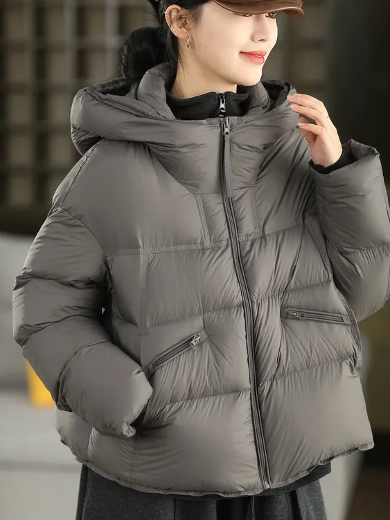 新款【专柜高端零压感极寒】90%白鸭绒连帽保暖冬季女士加厚羽绒服