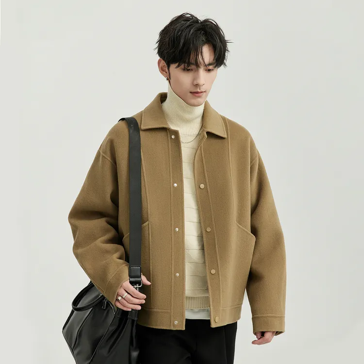 【羊毛混纺】伯爵卓尔秋冬双面呢夹克外套男士短款毛呢大衣Z541693