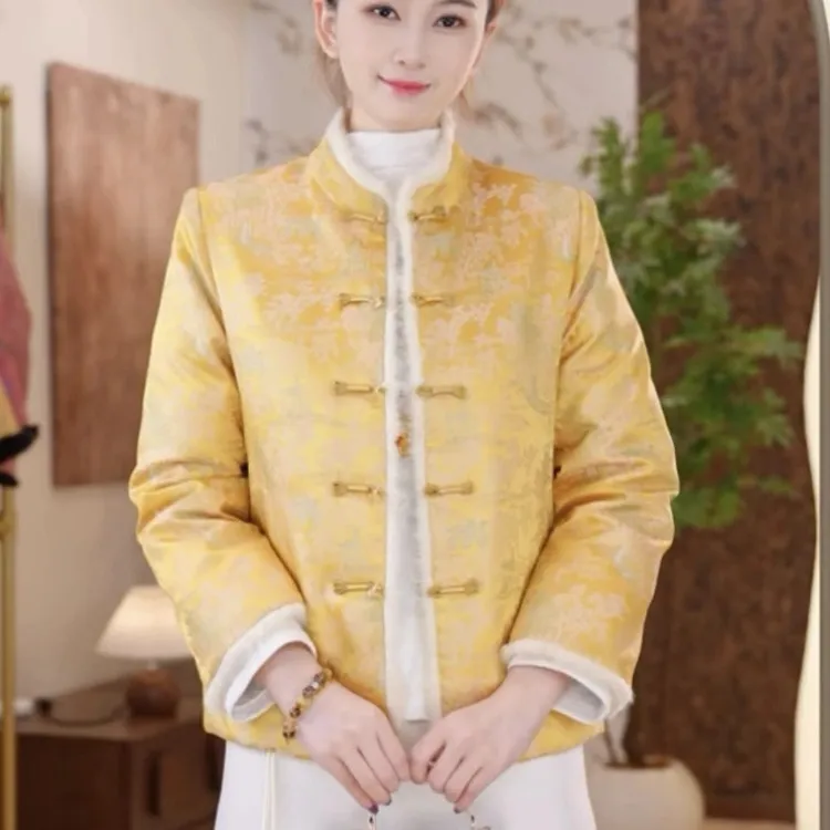 [金樽芳阁]国风新中式冬款百搭羽绒款貂毛设计厚款外套160