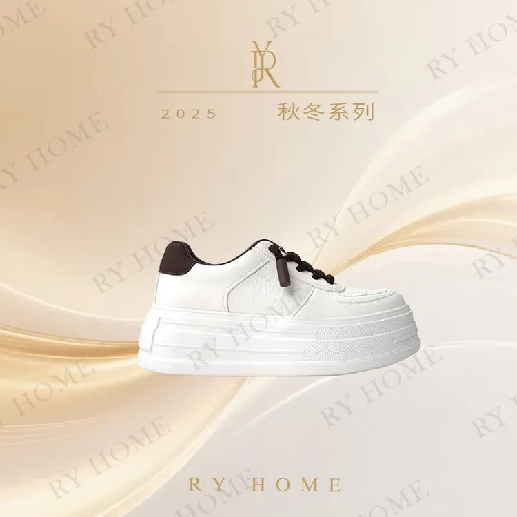【容雨RYHOME】羊皮垫厚底休闲小白鞋253X1384