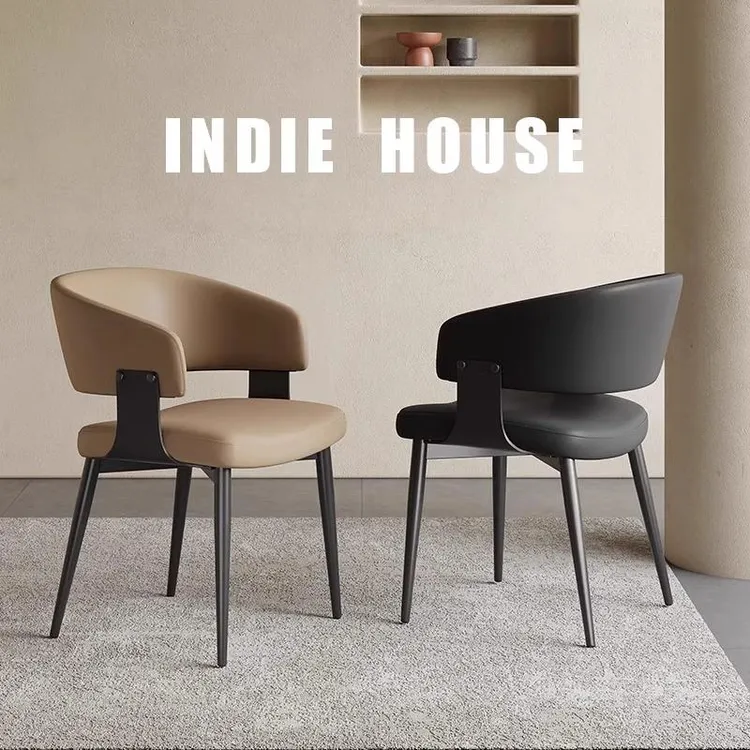 轻奢设计师款家用餐椅意式极简客厅创意餐桌椅子样品间酒店靠背椅