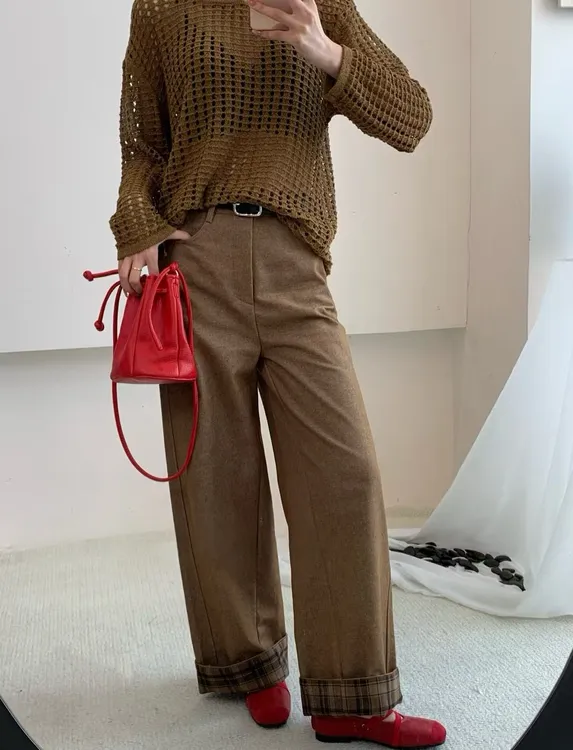 复古百搭高腰水洗直筒夏季牛仔裤长裤