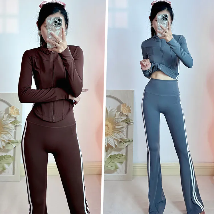 跑步训练健身套装运动外套女高级感修身显瘦瑜伽服秋冬外穿骑行服