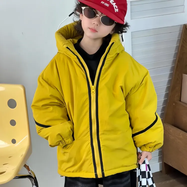 儿童秋冬款棉服2025新款男童加绒加厚外套女童保暖上衣百搭外套潮