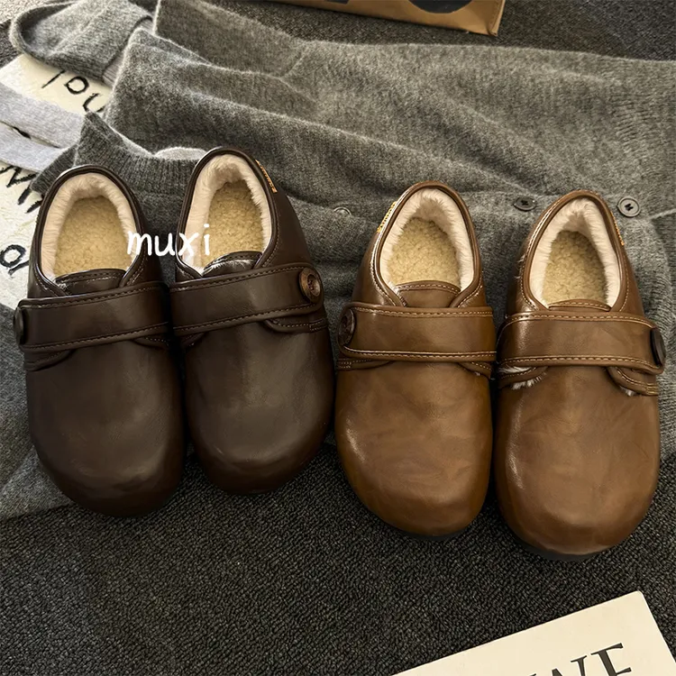 高级感魔术贴棉鞋女冬季保暖加绒加厚爆款2025新款外穿网红勃肯鞋