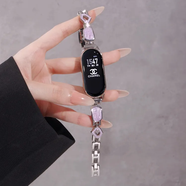 适用小米手环10金属鎏金表带9运动8/NFC智能手环女生腕带夏季表链