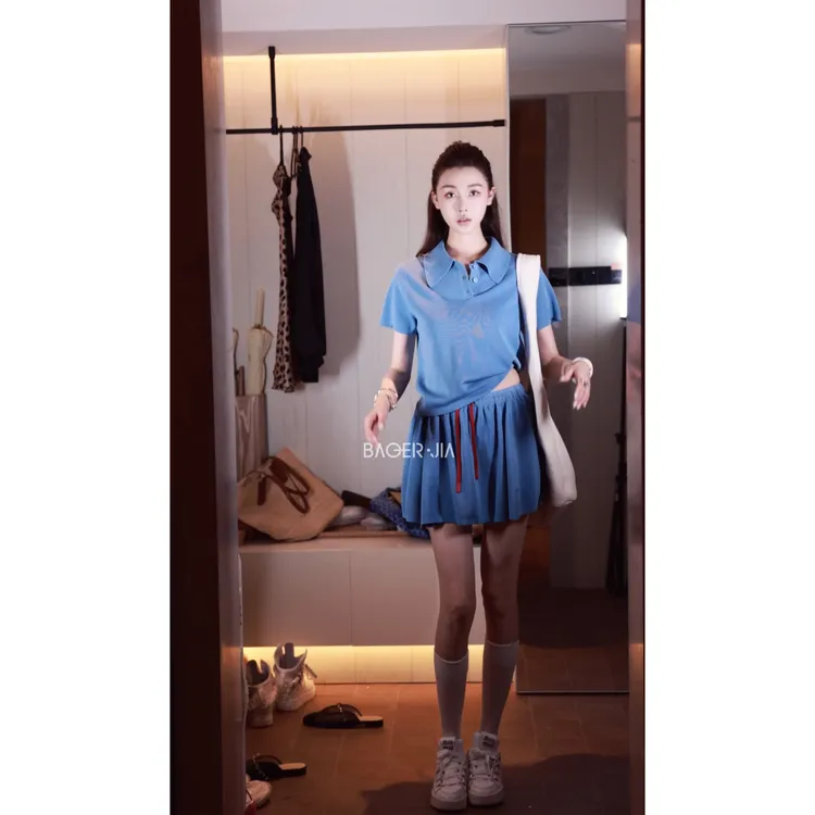 68-【多彩高尔夫】宝儿家含幂BF107726204夏polo翻领莱赛尔上衣裙装