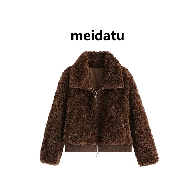 美哒兔（暖冬咩咩）百搭时尚毛绒外套CD867-H