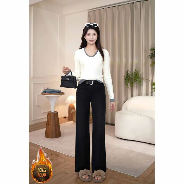 牛仔小夫妇【星耀黑灰-直筒】高端新品-超遮肉显瘦四面弹不掉色牛仔