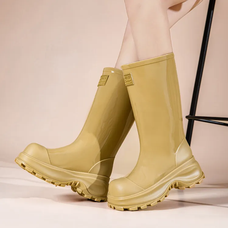 韦爵森高筒厚底雨鞋女款2026款雨靴防水套鞋水鞋水靴短靴防滑胶鞋