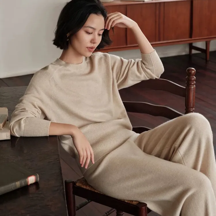 妥妥的好穿～100%纯山羊绒衫秋冬打底衫女马鞍肩圆领针织百搭毛衣