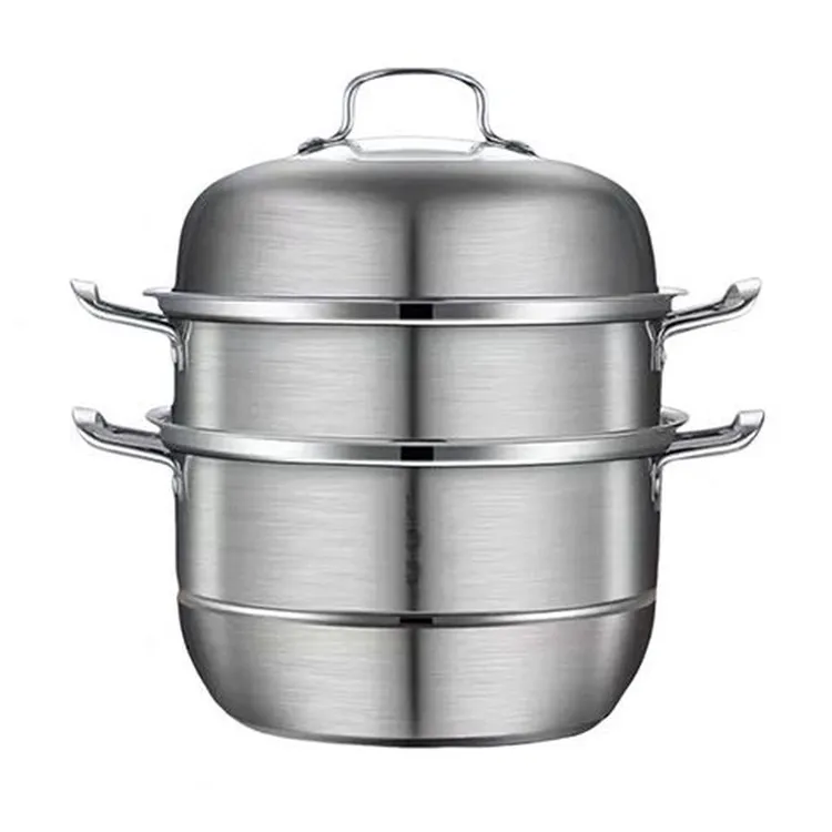 三层蒸锅不锈钢家用三层蒸笼馒头燃气灶气电磁炉通用多功能大容量