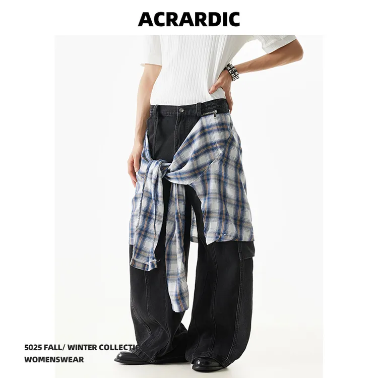 ACRARDIC设计师款~可拆卸屁帘牛仔裤男街头vibe美式宽松个性裤子