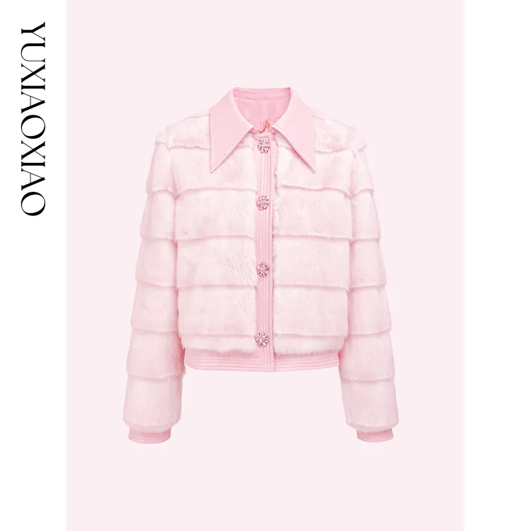 余潇潇【千层爱恋】高级感横排层次双色染色精致钻扣翻领&圆领外套