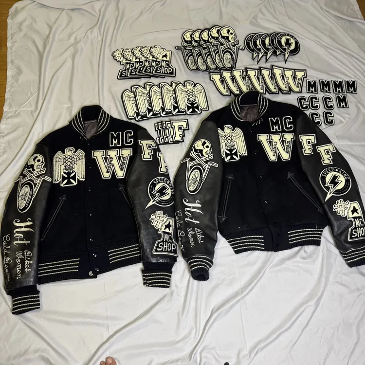 天子出品自主夹棉东洋黑骷髅棒球服棉服vibe风格外套夹克男女短款
