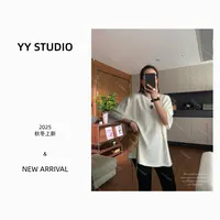 【YY STUDIO】秋冬极简设计感绵羊毛衫气质七分袖圆领时尚毛衣