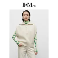 IMM尹默【星线好物】冬显脸小拉链大翻领百搭马甲