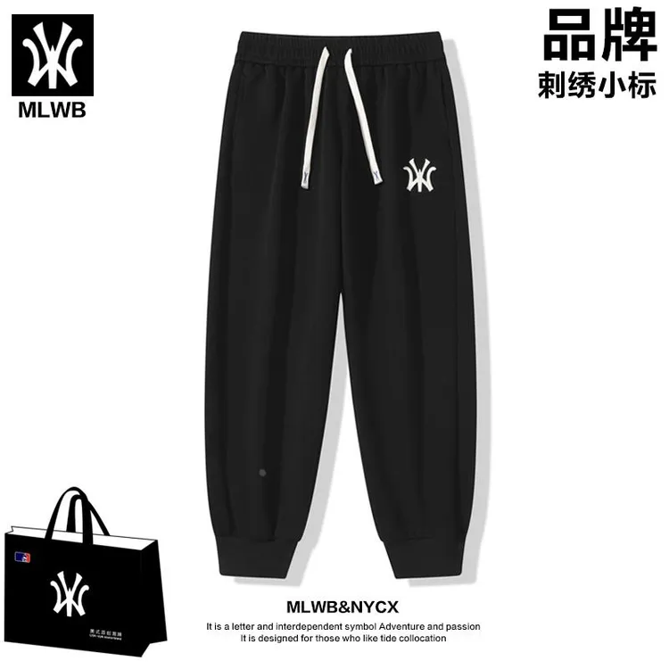 奥莱联名2025春季男女款休闲卫裤男士秋冬季潮牌刺绣束脚运动长裤