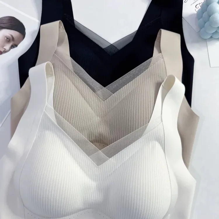 女士无痕提拉美背内衣舒适聚拢无钢圈大码抹胸吊带背心