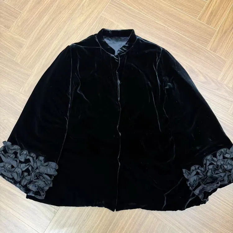 T井姐妹【一见钟情】新款设计感时尚精致真丝丝绒棉服MF2509-TJ522