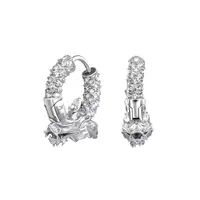 APORRO 925银合成锆石耳饰 龙1系列龙圈环耳环 明星同款轻奢质感