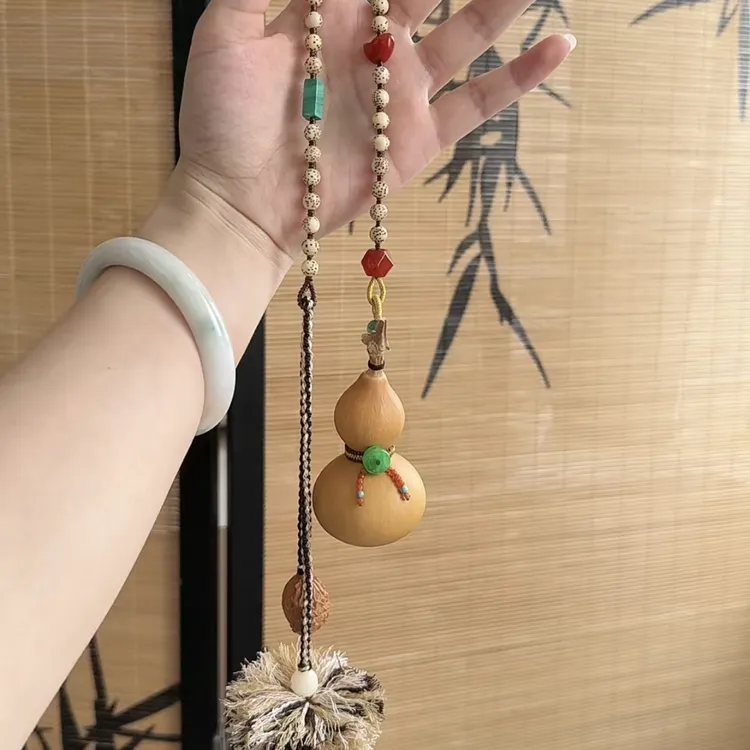 新中式原创设计种植真葫芦手工编织福禄挂饰文玩车挂