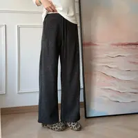NANA【奶芙裤】秋冬内里加绒加厚显瘦高腰抽绳直筒休闲裤保暖C0612