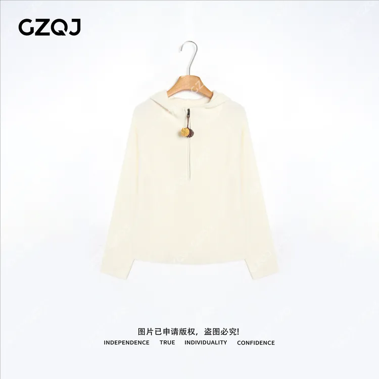 老琴私服【雪绒球】100羊毛高级感时尚保暖连帽毛衣女冬季新款  016