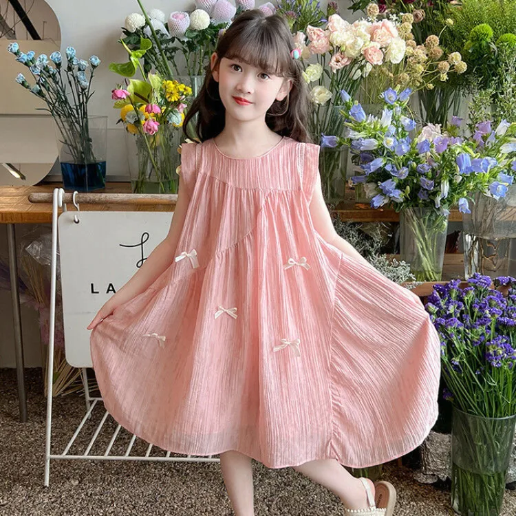 女童连衣裙夏装2025新款无袖薄款网红吊带裙X中大童夏季公主裙子
