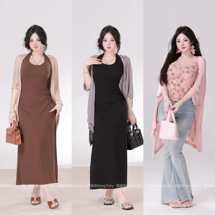 现货萌面侠【轻氧开衫】气质百搭宽松纯色透气中袖开衫6093B