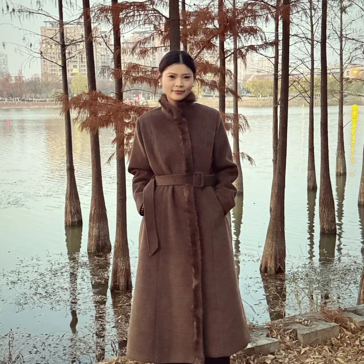 秋冬新款拼接双面赫本风