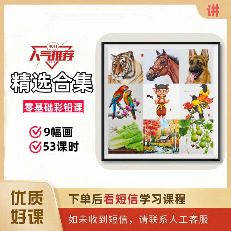 《精选课合集》零基础彩铅画教程（多幅画教程合集）