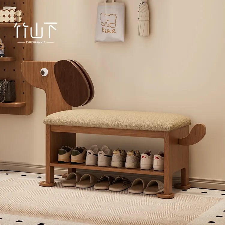 实木换鞋凳门口可坐网红款创意家用矮凳鞋架子一体小户型收纳神器