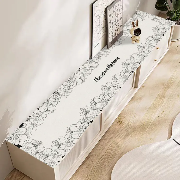 轻奢高级感皮革桌布餐边柜电视柜桌垫防水防油酒柜鞋柜台面保护垫